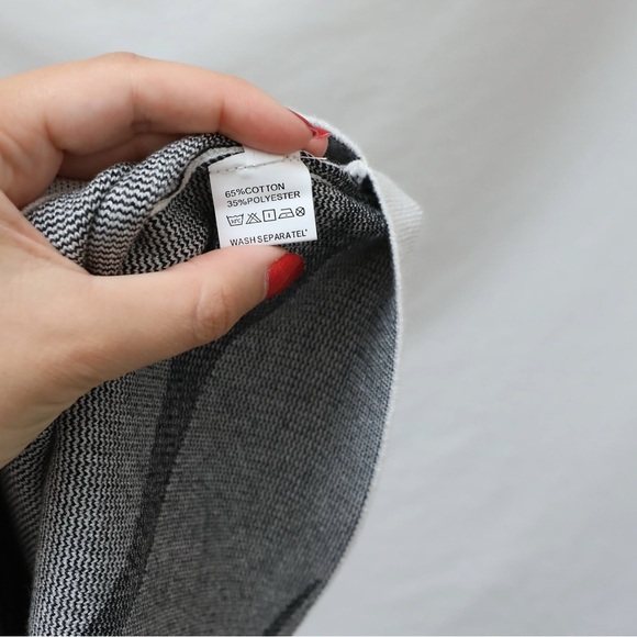 NWT Micas set of knit skirt and cropped tank top grey abstract geometric print L - Picture 10 of 10